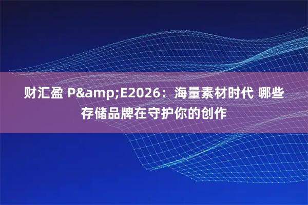 财汇盈 P&E2026：海量素材时代 哪些存储品牌在守护你的创作